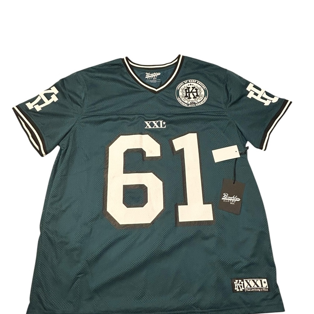 Brooklyn Cloth Teal & White Mesh Football Jersey 61